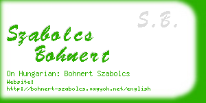 szabolcs bohnert business card